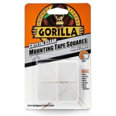   Gorilla Mounting Clear Tape Squares Kristálytiszta Kétoldalas Ragasztószalag 2,5cm-es négyzetek 24db/csomag