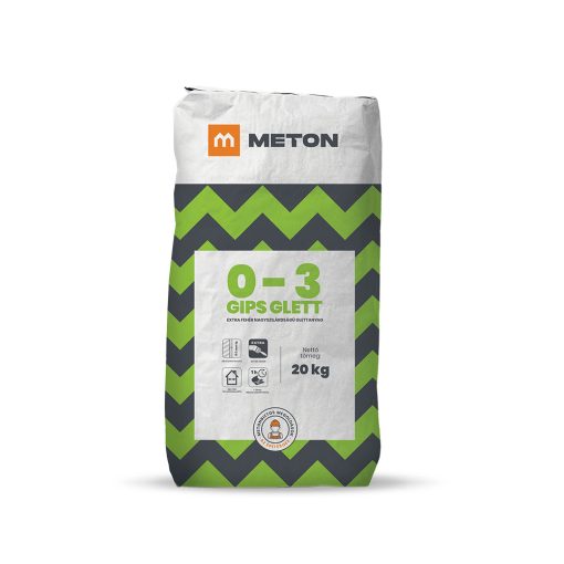 METON, 0-3 GIPS GLETT extra fehér nagyszilárdságú glettanyag
